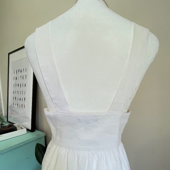 THEORY  |  Linen Midi Dress Sour Cream White 4 - Picture 8 of 10